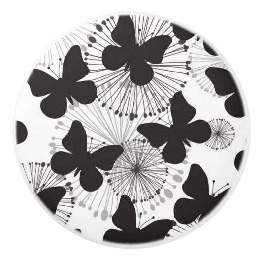 patroon van een vlinder keramische knop (Voorkant)