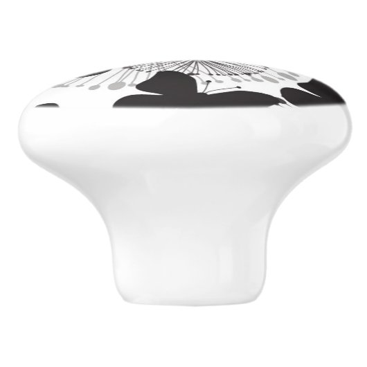 patroon van een vlinder keramische knop (Zijkant)