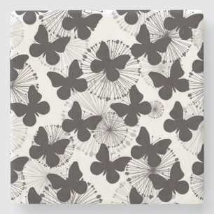 patroon van een vlinder stenen onderzetter