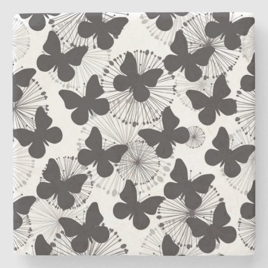 patroon van een vlinder stenen onderzetter (Voorkant)