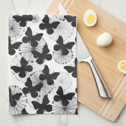 patroon van een vlinder theedoek (Quarter Fold)