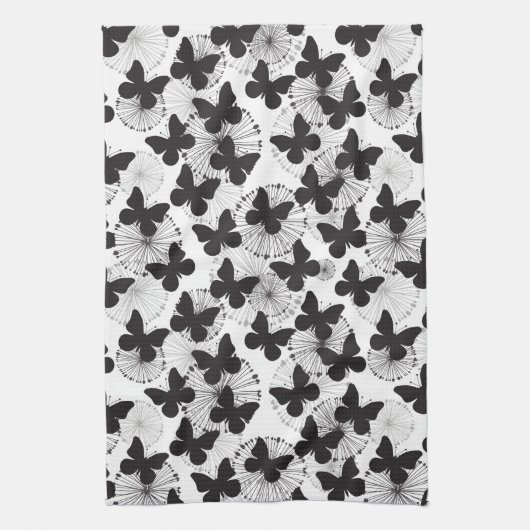 patroon van een vlinder theedoek (Verticaal)