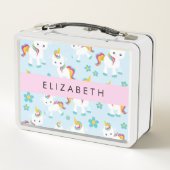 Patroon van eenhoorns, leuke eenhoorns, Jouw naam (Achterkant)