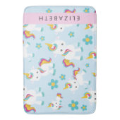 Patroon van eenhoorns, leuke eenhoorns, Jouw naam Badmat (Voorkant Verticaal)