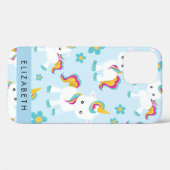 Patroon van eenhoorns, leuke eenhoorns, Jouw naam Case-Mate iPhone Case (Achterkant (horizontaal))