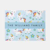 Patroon van eenhoorns, leuke eenhoorns, Jouw naam Deurmat (Voorkant)