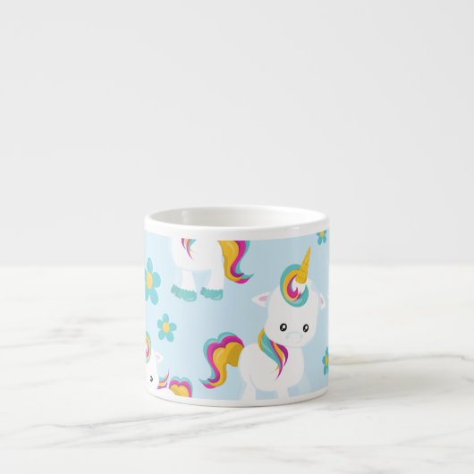 Patroon van eenhoorns, leuke eenhoorns, Jouw naam Espresso Kop (Voorkant)