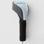Patroon van eenhoorns, leuke eenhoorns, Jouw naam Golfheadcover (Schuin)