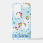 Patroon van eenhoorns, leuke eenhoorns, Jouw naam iPhone Hoesje (Achterkant)
