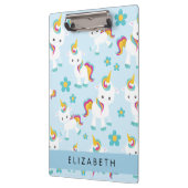 Patroon van eenhoorns, leuke eenhoorns, Jouw naam Klembord (Links)