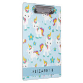 Patroon van eenhoorns, leuke eenhoorns, Jouw naam Klembord (Rechts)