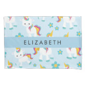 Patroon van eenhoorns, leuke eenhoorns, Jouw naam Kussensloop (Voorkant)