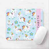 Patroon van eenhoorns, leuke eenhoorns, Jouw naam Muismat (Met muis)