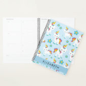 Patroon van eenhoorns, leuke eenhoorns, Jouw naam Planner (Display)