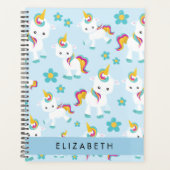 Patroon van eenhoorns, leuke eenhoorns, Jouw naam Planner (Voorkant)