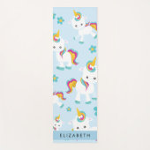 Patroon van eenhoorns, leuke eenhoorns, Jouw naam Yogamat (Voorkant)