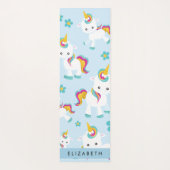 Patroon van eenhoorns, leuke eenhoorns, Jouw naam Yogamat (Achterkant)