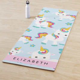 Patroon van eenhoorns, leuke eenhoorns, Jouw naam Yogamat