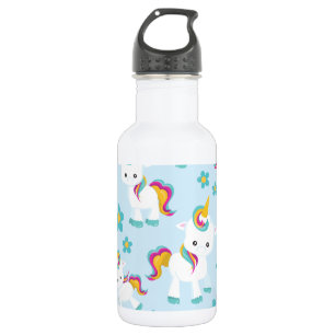 Patroon van eenhoorns, Mooie eenhoorns, Bloemen Waterfles