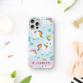Patroon van eenhoorns, Mooie eenhoorns, Uw naam iPhone 16 Hoesje