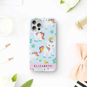 Patroon van eenhoorns, Mooie eenhoorns, Uw naam iPhone 16 Hoesje