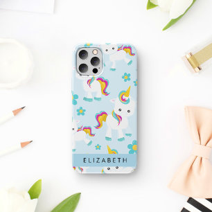 Patroon van eenhoorns, Mooie eenhoorns, Uw naam iPhone 16 Hoesje