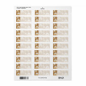 Patroon van Fawn Engelse Bulldogs op Brown. Etiket (Full Sheet)