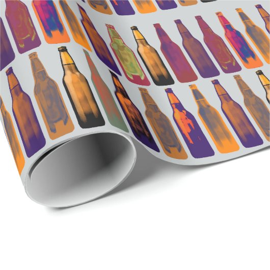 patroon van flessen ( bier ) cadeaupapier (Rol Hoek)
