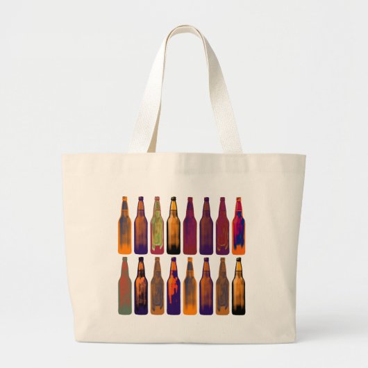 patroon van flessen ( bier ) grote tote bag (Voorkant)
