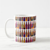 patroon van flessen (bier) koffiemok (Links)