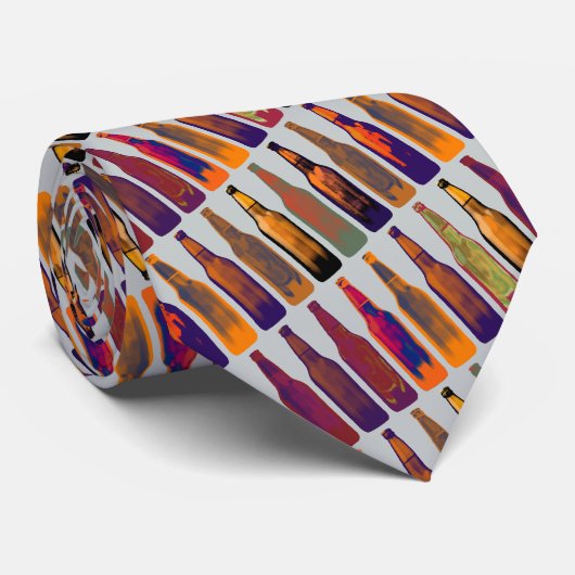 patroon van flessen ( bier ) stropdas (Opgerold)