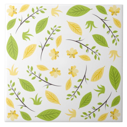 patroon van flora van heldere en luchtverende spri tegeltje (Voorkant)