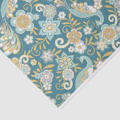  patroon van Floral Peacock Illustraties Tissuepapier (Detail)