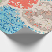  patroon van Floral Print Japans Retro Cadeaupapier (Hoek)