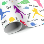 Patroon van Football Player-silhouetten op wit Cadeaupapier (Rol Hoek)