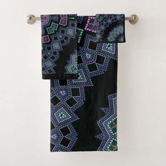 patroon van geborduurde kralen bad handdoek (Insitu)