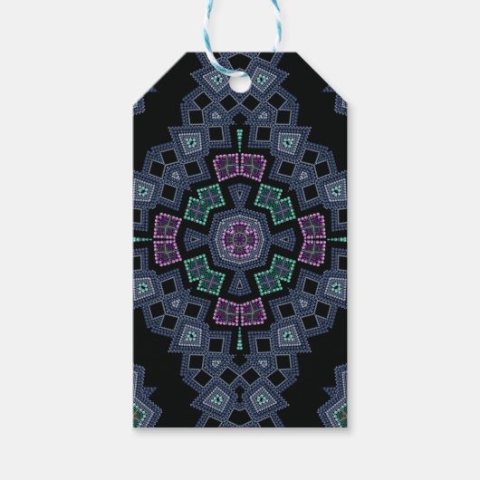 patroon van geborduurde kralen cadeaulabel (Voorkant)