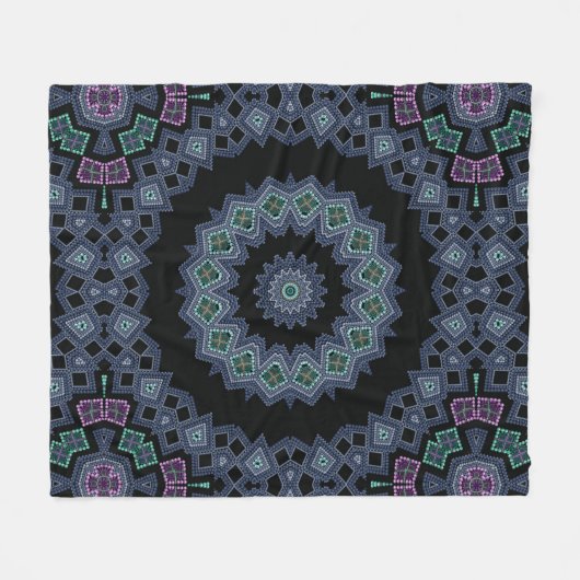 patroon van geborduurde kralen fleece deken (Voorkant (Horizontaal))