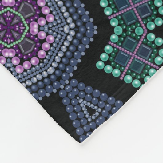 patroon van geborduurde kralen fleece deken (Hoek)