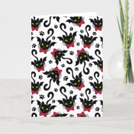 Patroon van gehakte katten feestdagen kaart