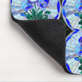 patroon van gekleurde glazen bloemen mousepad muismat (Hoek)