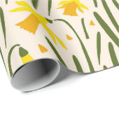Patroon van gele narcissen Verpakking Papier (Rol Hoek)