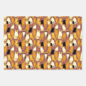 Patroon van gember, zwarte en witte katten inpakpapier vel (Voorkant 2)