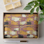Patroon van gember, zwarte en witte katten tissuepapier (Geschenk)