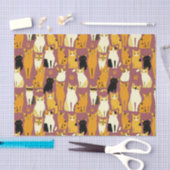 Patroon van gember, zwarte en witte katten tissuepapier (Craft)