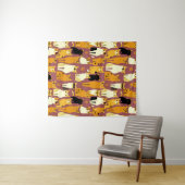 Patroon van gember, zwarte en witte katten wandkleed (In Situ (horizontaal))