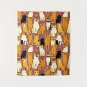 Patroon van gember, zwarte en witte katten wandkleed (Voorkant)