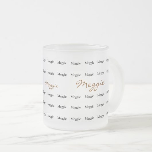 patroon van gepersonaliseerde namen matglas koffiemok (Voorkant rechts)