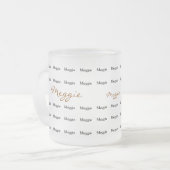 patroon van gepersonaliseerde namen matglas koffiemok (Voorkant links)