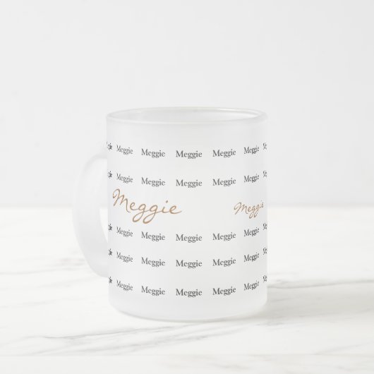 patroon van gepersonaliseerde namen matglas koffiemok (Voorkant links)